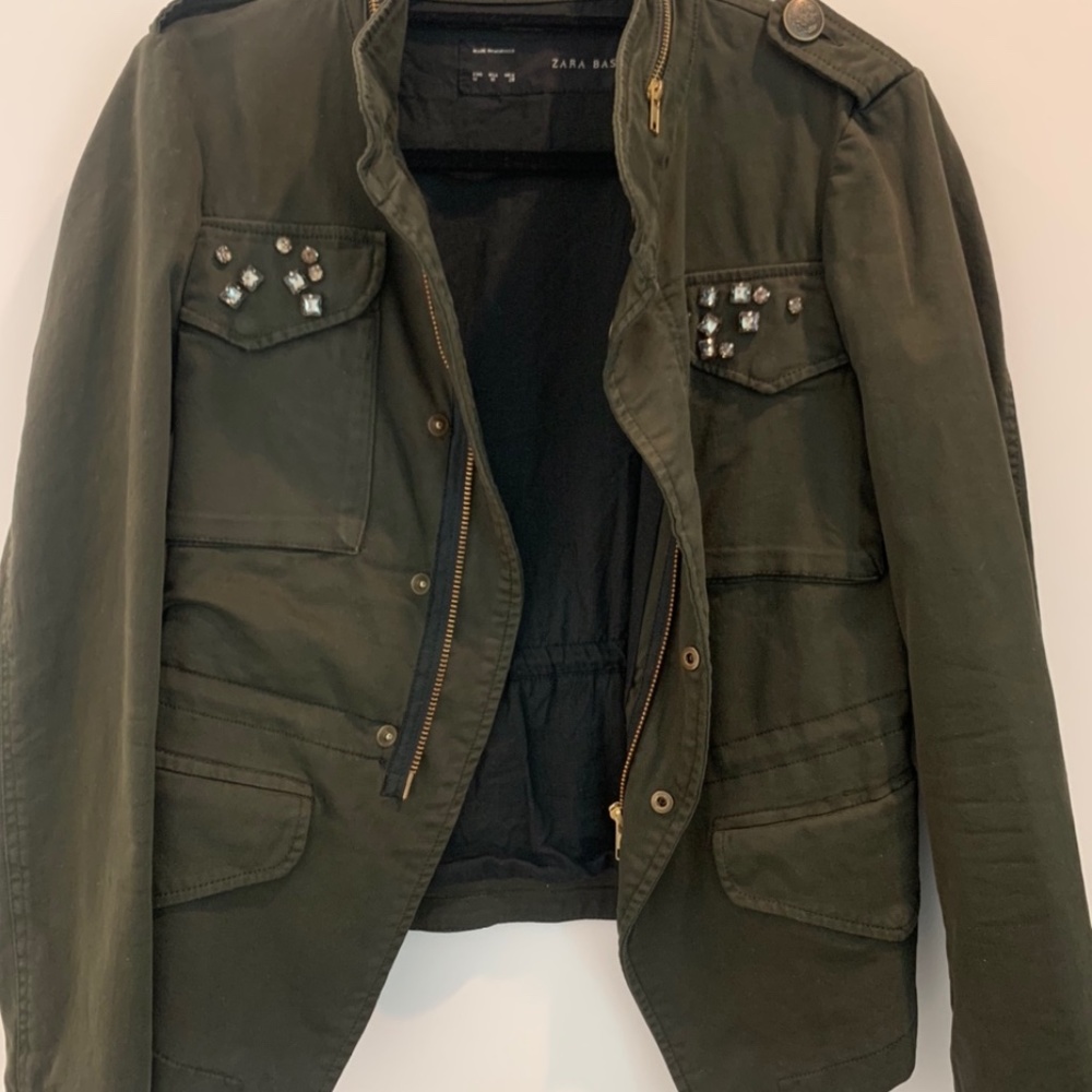 Zara jacket with front pocket embellishments